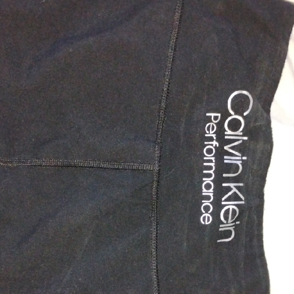 Calvin Klein Black Performance Capri Leggings with White Logo